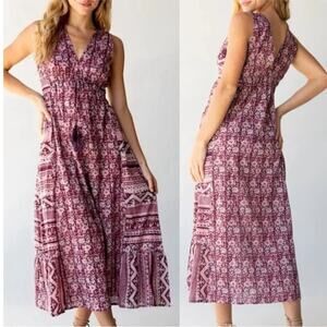 Natural Life Gianna Beach Maxi Dress Bohemian Hippie size Large